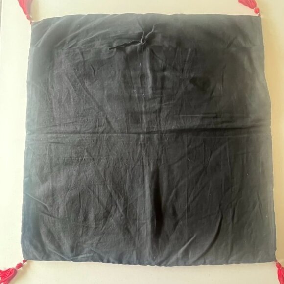 Tibetan Embroidered Sham Cushion Cover 25x25" Tassels Asian  Multicolor - Picture 5 of 5